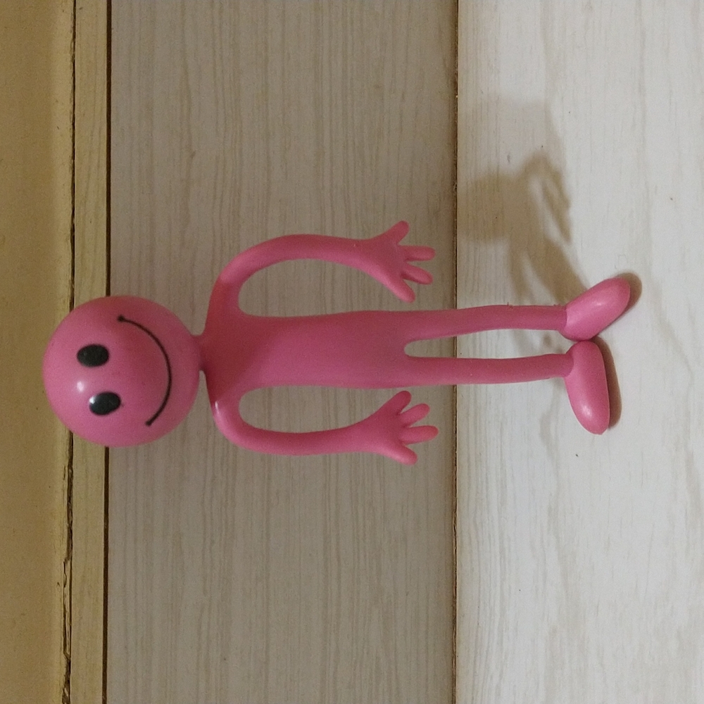 Vintage Smiley Happy Face Bendable Rubber Figure